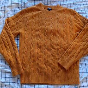 Uniqlo yellow souffle yarn sweater, men's XS
